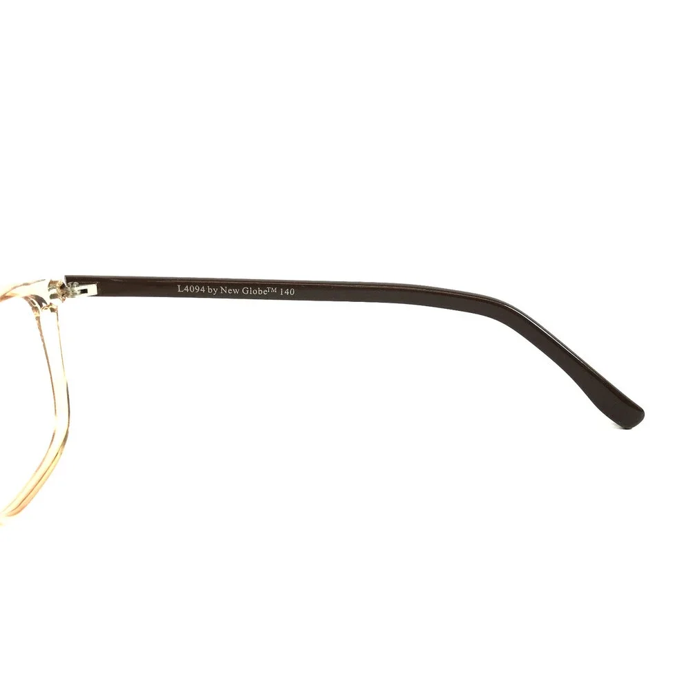 New Globe Eyeglasses Frames L4094 CREAM Black Rectangle Full Rim 52-17-140